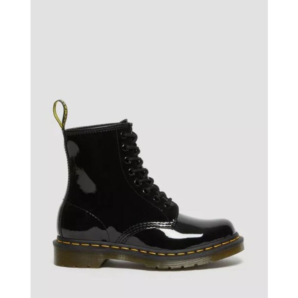NEW Dr. Martens 1460 Patent Leather Lace Up Combat Boots Black Women's Size 6 - Picture 4 of 13